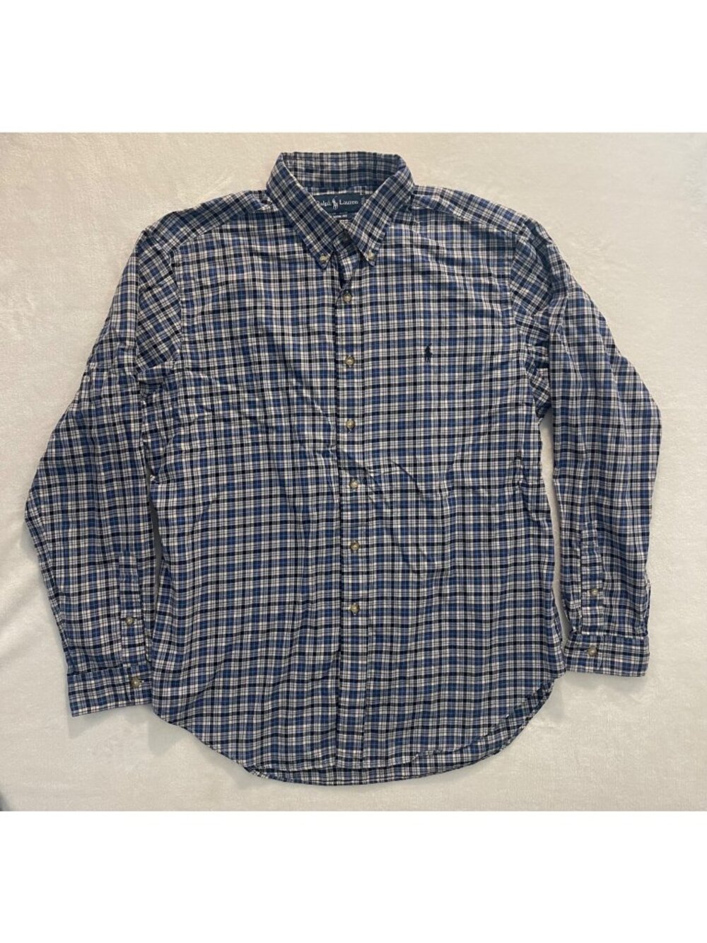 Ralph Lauren Classic Fit LS Blue Plaid‎ Button Shirt Mens XL